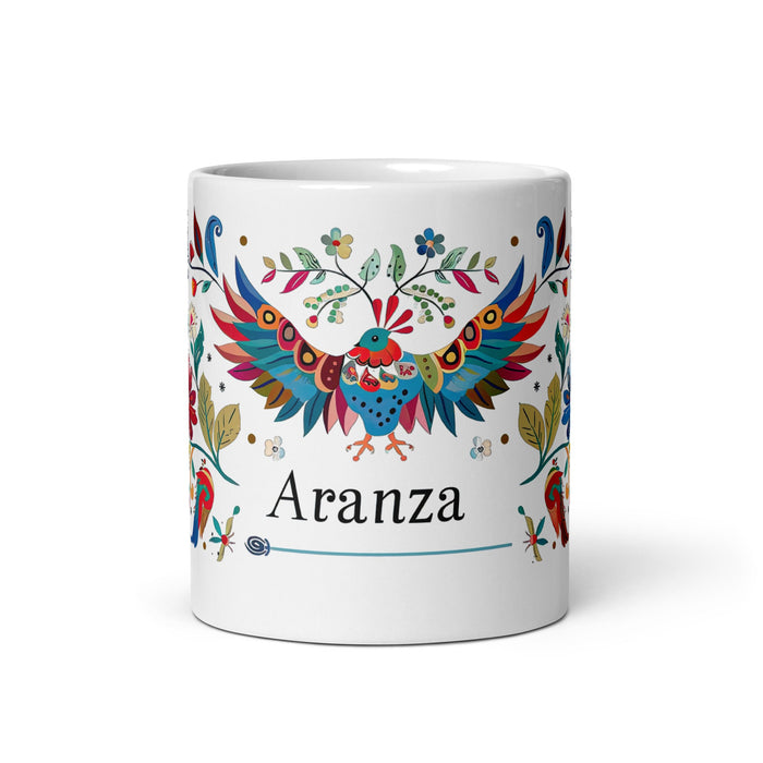 Aranza Exclusive Name Art Piece Home Office Work Coffee Mug Mexican Spanish Pride Gift Cup One - Of - A - Kind Calligraphy White Glossy Mug | A25 - Mexicada