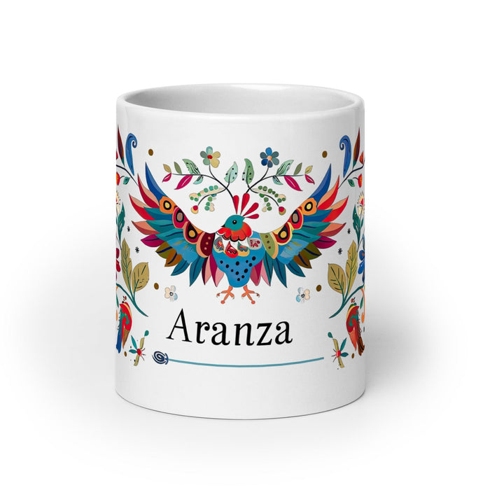 Aranza Exclusive Name Art Piece Home Office Work Coffee Mug Mexican Spanish Pride Gift Cup One-Of-A-Kind Calligraphy White Glossy Mug | A25 Mexicada