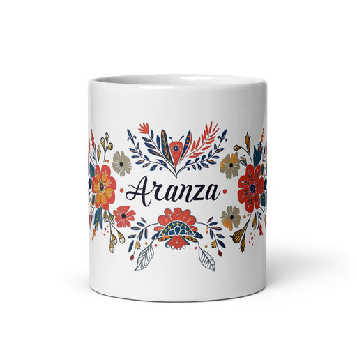 Aranza Exclusive Name Art Piece Home Office Work Coffee Mug Mexican Spanish Pride Gift Cup One-Of-A-Kind Calligraphy White Glossy Mug | A26 Mexicada