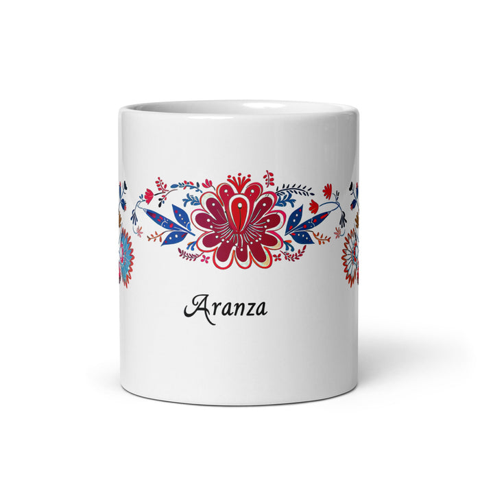 Aranza Exclusive Name Art Piece Home Office Work Coffee Mug Mexican Spanish Pride Gift Cup One - Of - A - Kind Calligraphy White Glossy Mug | A27 - Mexicada