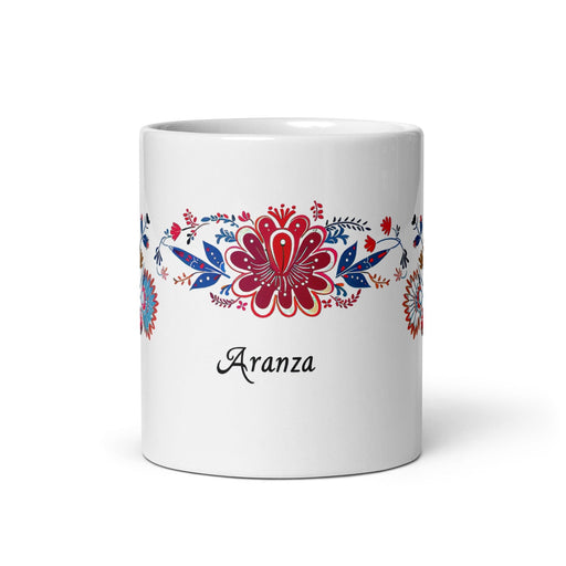 Aranza Exclusive Name Art Piece Home Office Work Coffee Mug Mexican Spanish Pride Gift Cup One-Of-A-Kind Calligraphy White Glossy Mug | A27 Mexicada