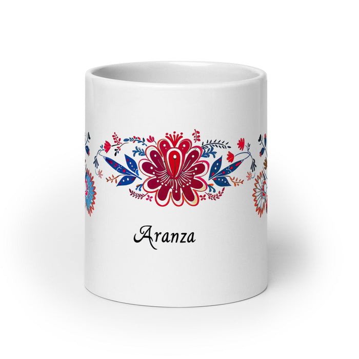 Aranza Exclusive Name Art Piece Home Office Work Coffee Mug Mexican Spanish Pride Gift Cup One-Of-A-Kind Calligraphy White Glossy Mug | A27 Mexicada