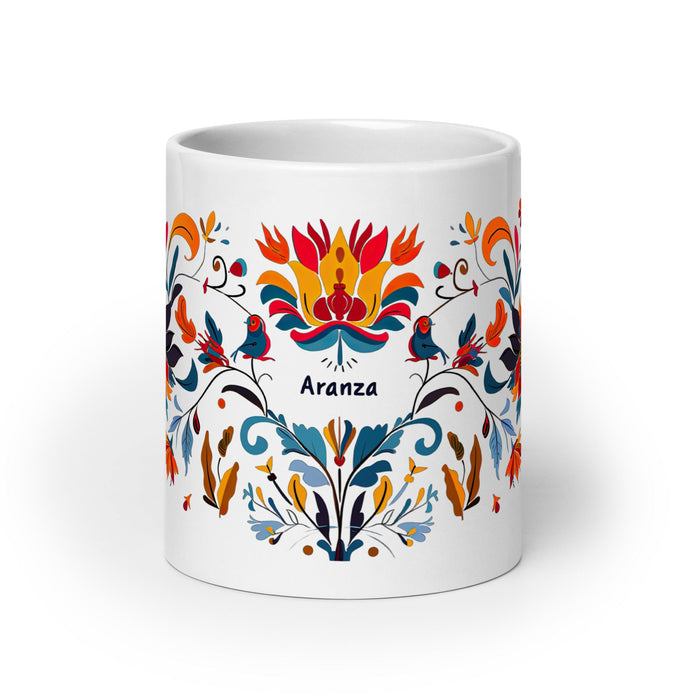 Aranza Exclusive Name Art Piece Home Office Work Coffee Mug Mexican Spanish Pride Gift Cup One - Of - A - Kind Calligraphy White Glossy Mug | A28 - Mexicada