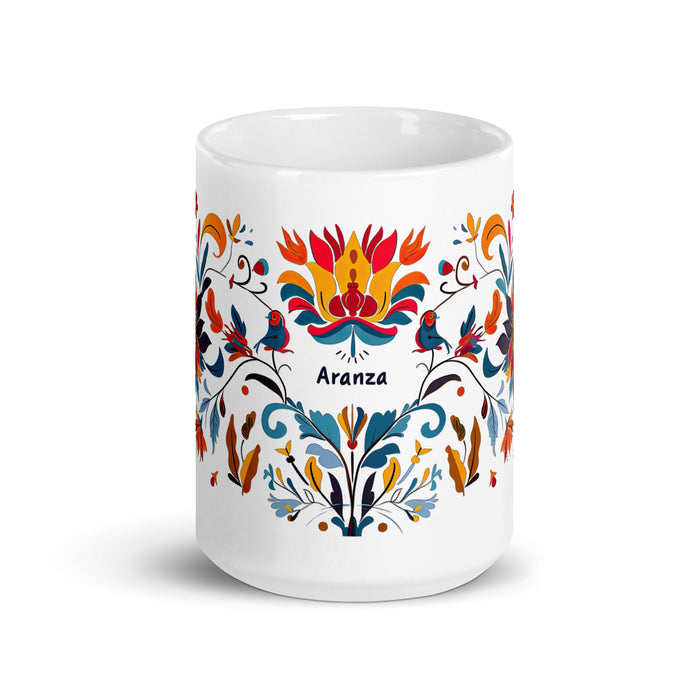 Aranza Exclusive Name Art Piece Home Office Work Coffee Mug Mexican Spanish Pride Gift Cup One - Of - A - Kind Calligraphy White Glossy Mug | A28 - Mexicada