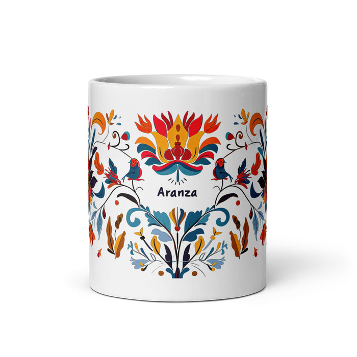 Aranza Exclusive Name Art Piece Home Office Work Coffee Mug Mexican Spanish Pride Gift Cup One - Of - A - Kind Calligraphy White Glossy Mug | A28 - Mexicada