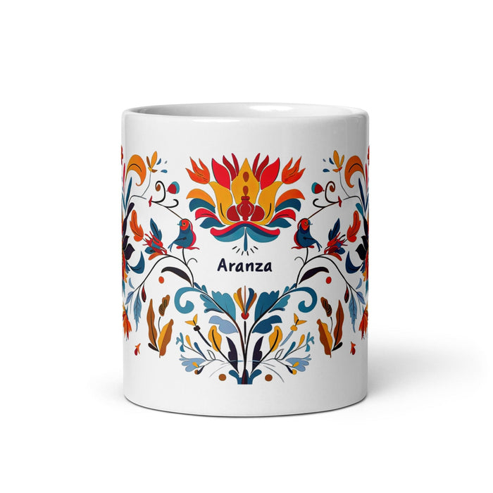 Aranza Exclusive Name Art Piece Home Office Work Coffee Mug Mexican Spanish Pride Gift Cup One-Of-A-Kind Calligraphy White Glossy Mug | A28 Mexicada