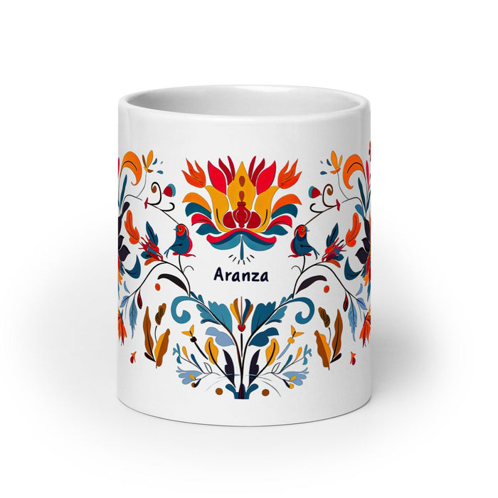 Aranza Exclusive Name Art Piece Home Office Work Coffee Mug Mexican Spanish Pride Gift Cup One-Of-A-Kind Calligraphy White Glossy Mug | A28 Mexicada