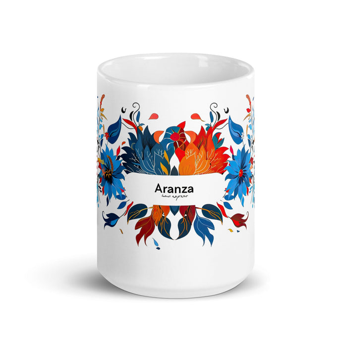 Aranza Exclusive Name Art Piece Home Office Work Coffee Mug Mexican Spanish Pride Gift Cup One - Of - A - Kind Calligraphy White Glossy Mug | A29 - Mexicada