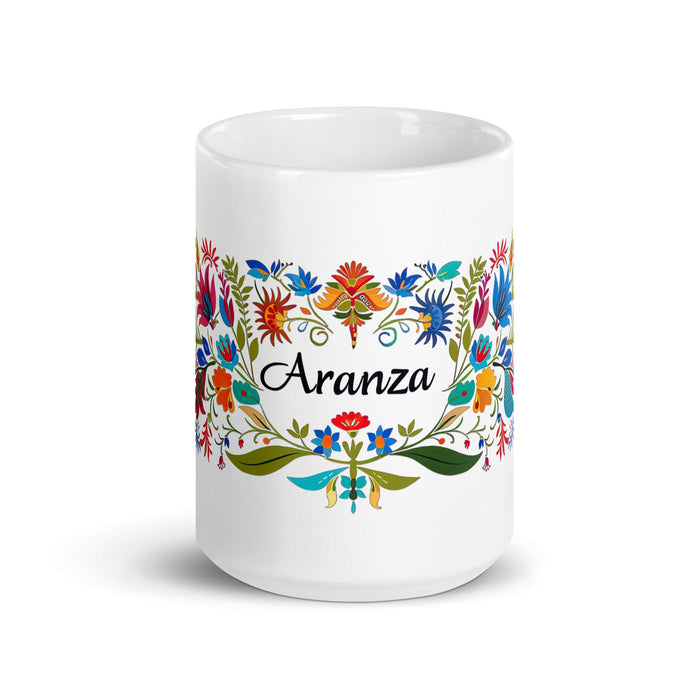 Aranza Exclusive Name Art Piece Home Office Work Coffee Mug Mexican Spanish Pride Gift Cup One - Of - A - Kind Calligraphy White Glossy Mug | A3 - Mexicada