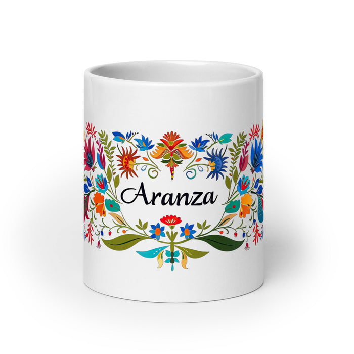 Aranza Exclusive Name Art Piece Home Office Work Coffee Mug Mexican Spanish Pride Gift Cup One - Of - A - Kind Calligraphy White Glossy Mug | A3 - Mexicada