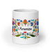 Aranza Exclusive Name Art Piece Home Office Work Coffee Mug Mexican Spanish Pride Gift Cup One - Of - A - Kind Calligraphy White Glossy Mug | A3 - Mexicada