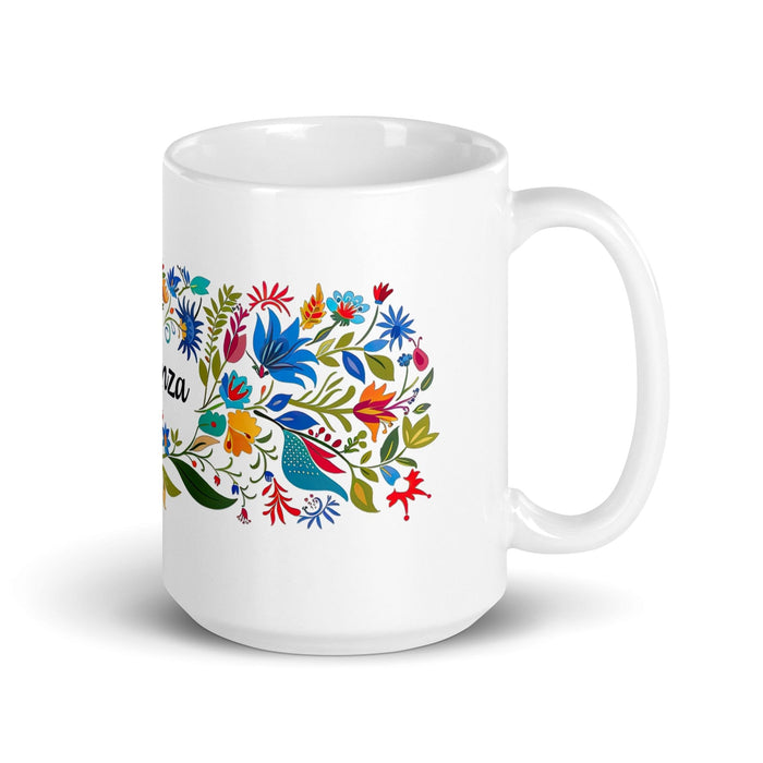 Aranza Exclusive Name Art Piece Home Office Work Coffee Mug Mexican Spanish Pride Gift Cup One-Of-A-Kind Calligraphy White Glossy Mug | A3 Mexicada 15 oz