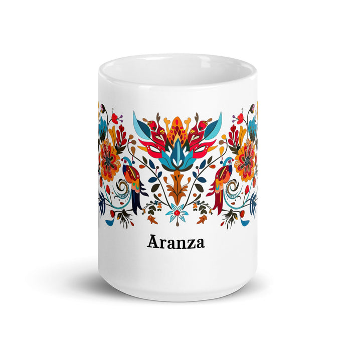 Aranza Exclusive Name Art Piece Home Office Work Coffee Mug Mexican Spanish Pride Gift Cup One - Of - A - Kind Calligraphy White Glossy Mug | A30 - Mexicada