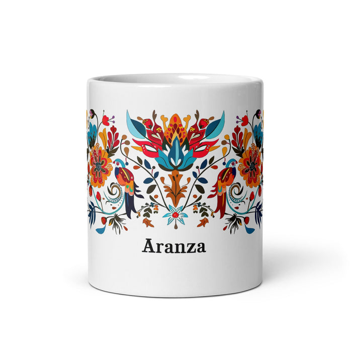 Aranza Exclusive Name Art Piece Home Office Work Coffee Mug Mexican Spanish Pride Gift Cup One - Of - A - Kind Calligraphy White Glossy Mug | A30 - Mexicada