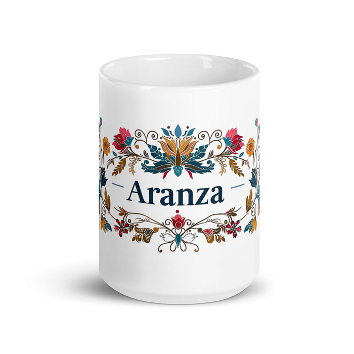 Aranza Exclusive Name Art Piece Home Office Work Coffee Mug Mexican Spanish Pride Gift Cup One - Of - A - Kind Calligraphy White Glossy Mug | A4 - Mexicada