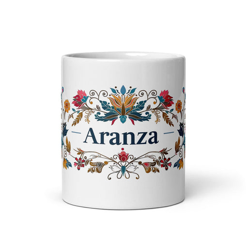 Aranza Exclusive Name Art Piece Home Office Work Coffee Mug Mexican Spanish Pride Gift Cup One-Of-A-Kind Calligraphy White Glossy Mug | A4 Mexicada