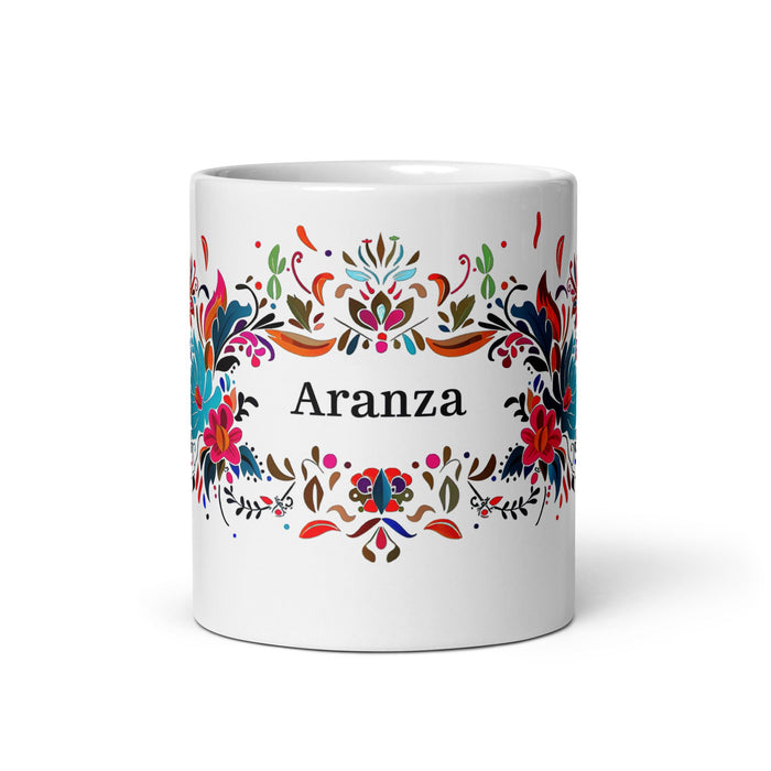 Aranza Exclusive Name Art Piece Home Office Work Coffee Mug Mexican Spanish Pride Gift Cup One - Of - A - Kind Calligraphy White Glossy Mug | A5 - Mexicada