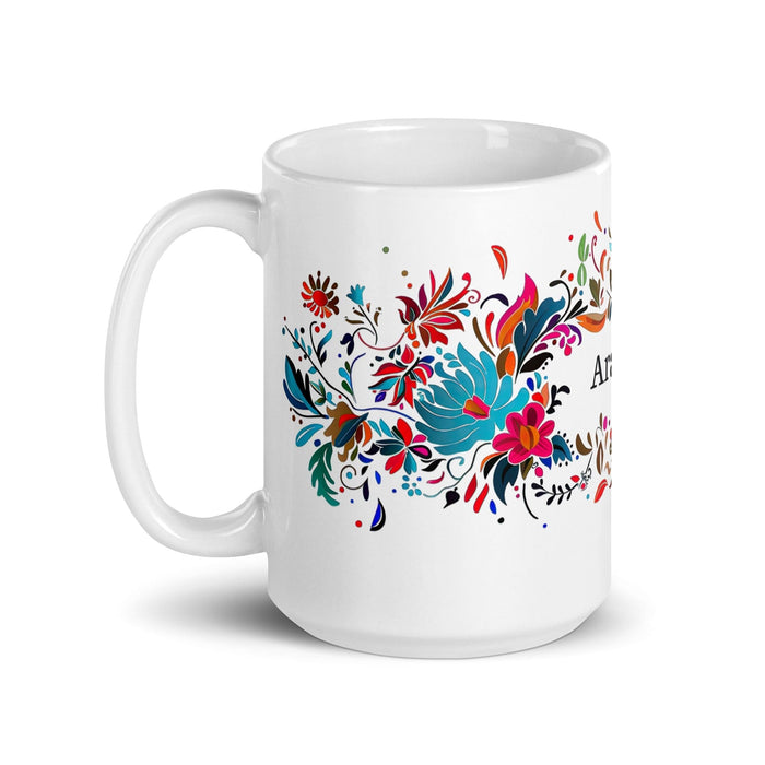 Aranza Exclusive Name Art Piece Home Office Work Coffee Mug Mexican Spanish Pride Gift Cup One-Of-A-Kind Calligraphy White Glossy Mug | A5 Mexicada