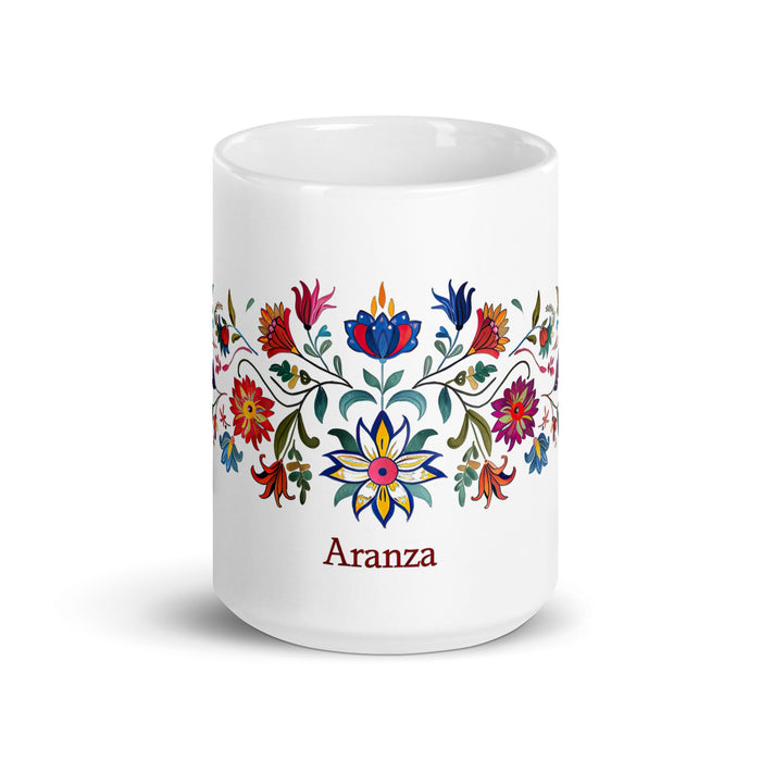 Aranza Exclusive Name Art Piece Home Office Work Coffee Mug Mexican Spanish Pride Gift Cup One - Of - A - Kind Calligraphy White Glossy Mug | A6 - Mexicada