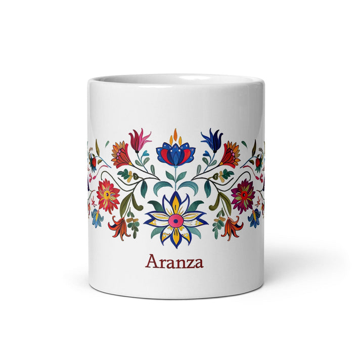 Aranza Exclusive Name Art Piece Home Office Work Coffee Mug Mexican Spanish Pride Gift Cup One-Of-A-Kind Calligraphy White Glossy Mug | A6 Mexicada