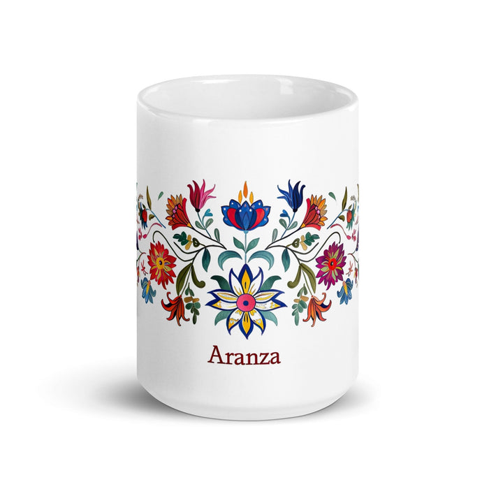 Aranza Exclusive Name Art Piece Home Office Work Coffee Mug Mexican Spanish Pride Gift Cup One-Of-A-Kind Calligraphy White Glossy Mug | A6 Mexicada