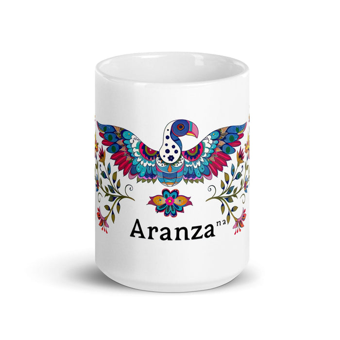 Aranza Exclusive Name Art Piece Home Office Work Coffee Mug Mexican Spanish Pride Gift Cup One-Of-A-Kind Calligraphy White Glossy Mug | A7 Mexicada