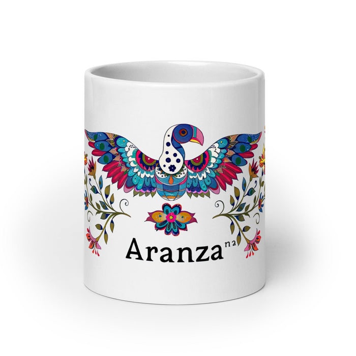 Aranza Exclusive Name Art Piece Home Office Work Coffee Mug Mexican Spanish Pride Gift Cup One-Of-A-Kind Calligraphy White Glossy Mug | A7 Mexicada