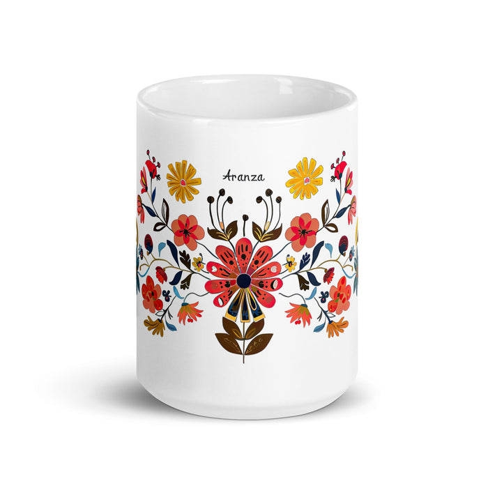 Aranza Exclusive Name Art Piece Home Office Work Coffee Mug Mexican Spanish Pride Gift Cup One - Of - A - Kind Calligraphy White Glossy Mug | A8 - Mexicada