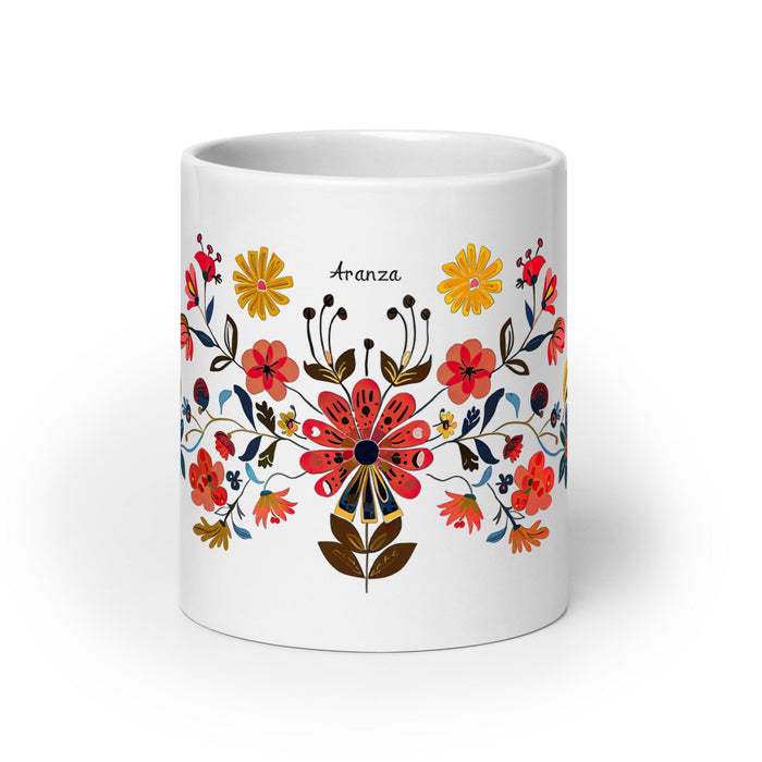 Aranza Exclusive Name Art Piece Home Office Work Coffee Mug Mexican Spanish Pride Gift Cup One - Of - A - Kind Calligraphy White Glossy Mug | A8 - Mexicada