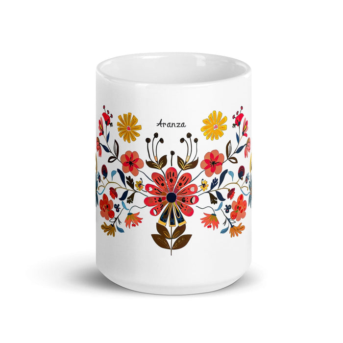 Aranza Exclusive Name Art Piece Home Office Work Coffee Mug Mexican Spanish Pride Gift Cup One-Of-A-Kind Calligraphy White Glossy Mug | A8 Mexicada