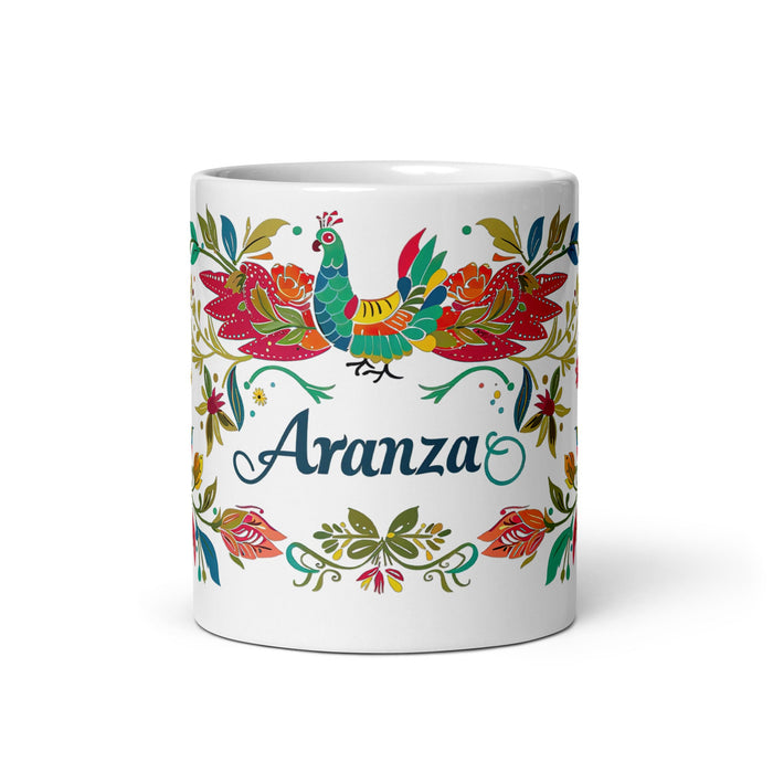 Aranza Exclusive Name Art Piece Home Office Work Coffee Mug Mexican Spanish Pride Gift Cup One - Of - A - Kind Calligraphy White Glossy Mug | A9 - Mexicada