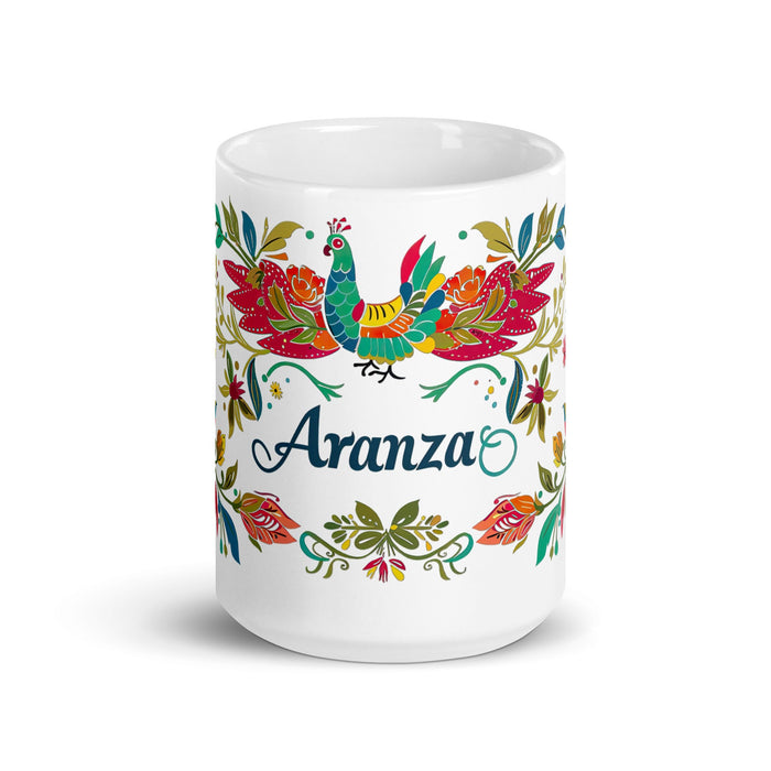 Aranza Exclusive Name Art Piece Home Office Work Coffee Mug Mexican Spanish Pride Gift Cup One - Of - A - Kind Calligraphy White Glossy Mug | A9 - Mexicada