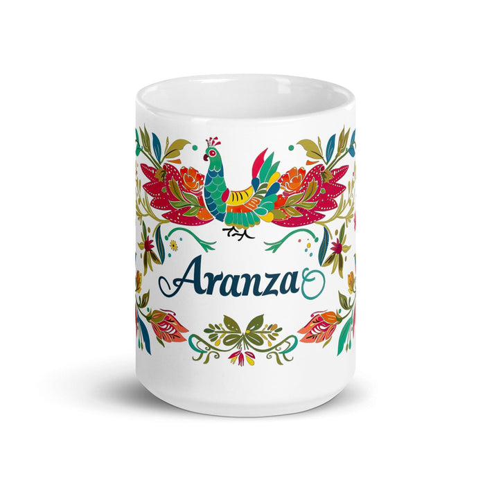 Aranza Exclusive Name Art Piece Home Office Work Coffee Mug Mexican Spanish Pride Gift Cup One-Of-A-Kind Calligraphy White Glossy Mug | A9 Mexicada