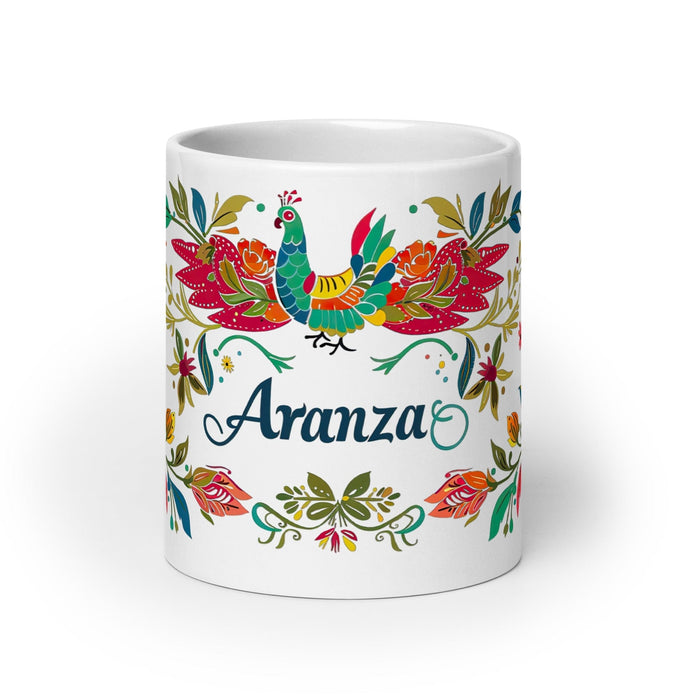 Aranza Exclusive Name Art Piece Home Office Work Coffee Mug Mexican Spanish Pride Gift Cup One-Of-A-Kind Calligraphy White Glossy Mug | A9 Mexicada