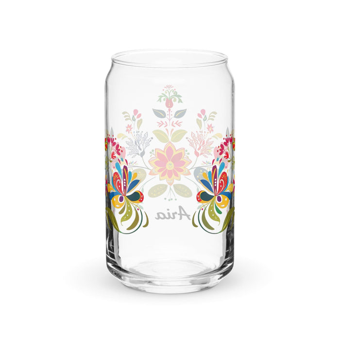 Aria Exclusive Name Art Piece Can-Shaped Glass Home Office Work Mexican Spanish Pride Gift Cup One-Of-A-Kind Calligraphy Glass | A17 Mexicada