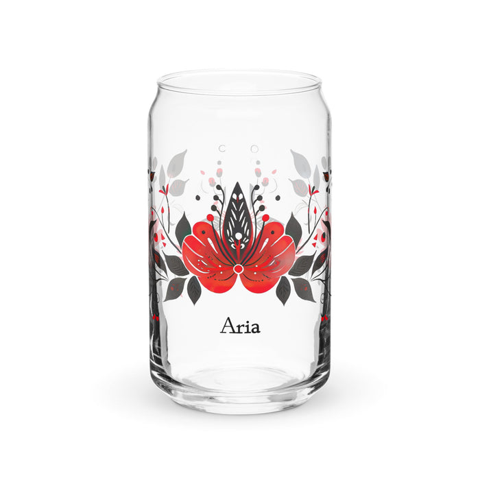 Aria Exclusive Name Art Piece Can - Shaped Glass Home Office Work Mexican Spanish Pride Gift Cup One - Of - A - Kind Calligraphy Glass | A19 - Mexicada