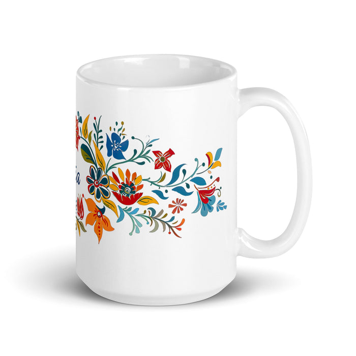 Aria Exclusive Name Art Piece Home Office Work Coffee Mug Mexican Spanish Pride Gift Cup One - Of - A - Kind Calligraphy White Glossy Mug | A1 - Mexicada