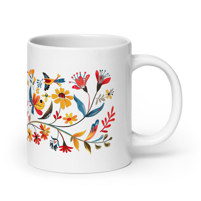 Aria Exclusive Name Art Piece Home Office Work Coffee Mug Mexican Spanish Pride Gift Cup One - Of - A - Kind Calligraphy White Glossy Mug | A10 - Mexicada