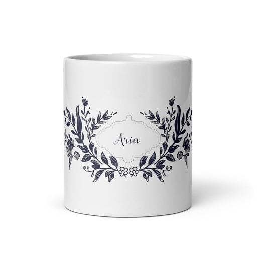 Aria Exclusive Name Art Piece Home Office Work Coffee Mug Mexican Spanish Pride Gift Cup One - Of - A - Kind Calligraphy White Glossy Mug | A11 - Mexicada