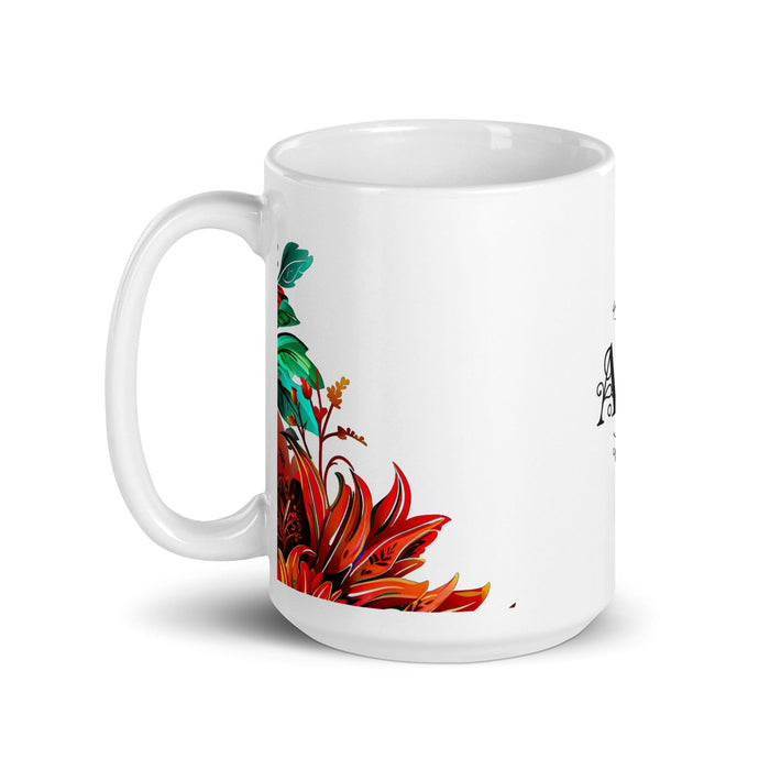 Aria Exclusive Name Art Piece Home Office Work Coffee Mug Mexican Spanish Pride Gift Cup One-Of-A-Kind Calligraphy White Glossy Mug | A12 Mexicada