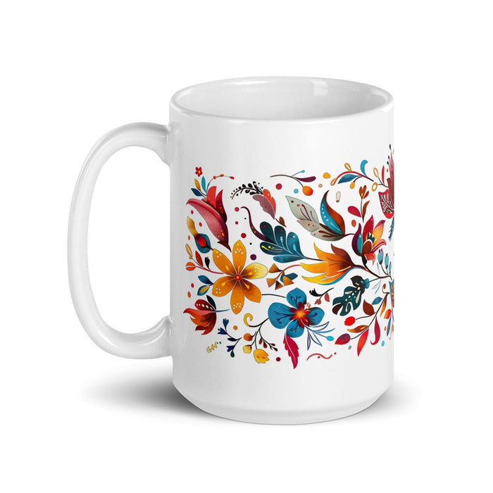 Aria Exclusive Name Art Piece Home Office Work Coffee Mug Mexican Spanish Pride Gift Cup One-Of-A-Kind Calligraphy White Glossy Mug | A13 Mexicada