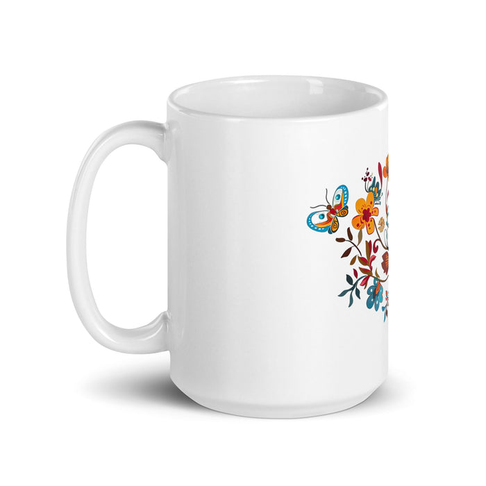 Aria Exclusive Name Art Piece Home Office Work Coffee Mug Mexican Spanish Pride Gift Cup One - Of - A - Kind Calligraphy White Glossy Mug | A14 - Mexicada