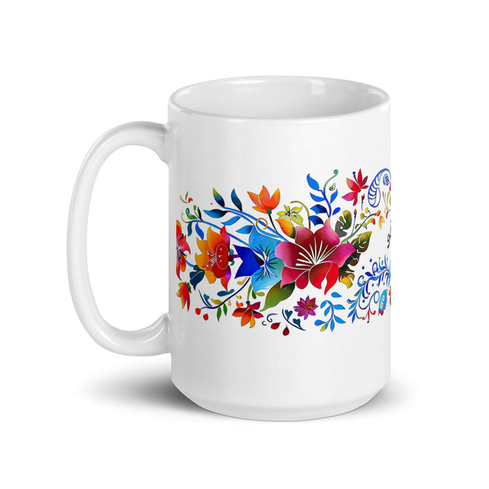 Aria Exclusive Name Art Piece Home Office Work Coffee Mug Mexican Spanish Pride Gift Cup One - Of - A - Kind Calligraphy White Glossy Mug | A15 - Mexicada