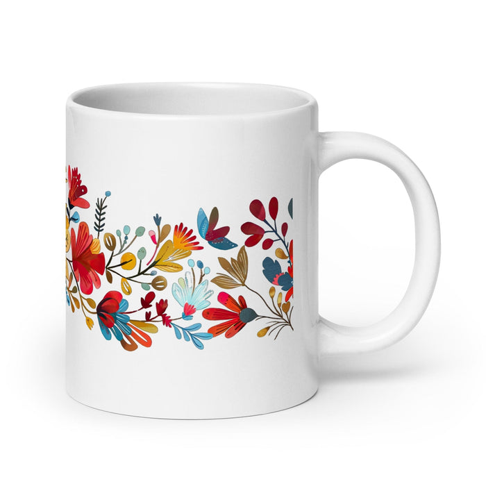 Aria Exclusive Name Art Piece Home Office Work Coffee Mug Mexican Spanish Pride Gift Cup One-Of-A-Kind Calligraphy White Glossy Mug | A16 Mexicada 20 oz