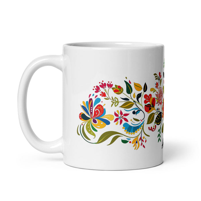 Aria Exclusive Name Art Piece Home Office Work Coffee Mug Mexican Spanish Pride Gift Cup One - Of - A - Kind Calligraphy White Glossy Mug | A17 - Mexicada