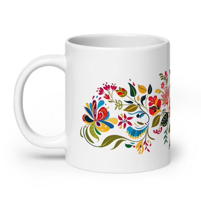 Aria Exclusive Name Art Piece Home Office Work Coffee Mug Mexican Spanish Pride Gift Cup One - Of - A - Kind Calligraphy White Glossy Mug | A17 - Mexicada