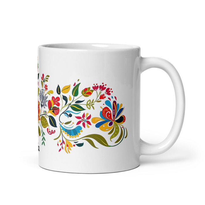 Aria Exclusive Name Art Piece Home Office Work Coffee Mug Mexican Spanish Pride Gift Cup One-Of-A-Kind Calligraphy White Glossy Mug | A17 Mexicada 11 oz