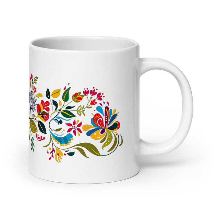 Aria Exclusive Name Art Piece Home Office Work Coffee Mug Mexican Spanish Pride Gift Cup One-Of-A-Kind Calligraphy White Glossy Mug | A17 Mexicada 20 oz