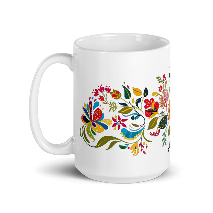 Aria Exclusive Name Art Piece Home Office Work Coffee Mug Mexican Spanish Pride Gift Cup One-Of-A-Kind Calligraphy White Glossy Mug | A17 Mexicada