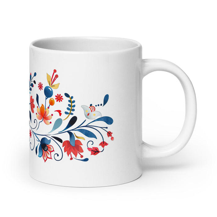 Aria Exclusive Name Art Piece Home Office Work Coffee Mug Mexican Spanish Pride Gift Cup One - Of - A - Kind Calligraphy White Glossy Mug | A18 - Mexicada